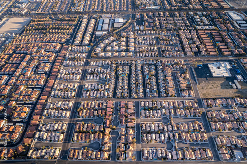 Photography Districts of Las Vegas from drone during sunny day
