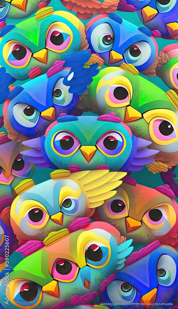 seamless pattern with colorful owls seamless pattern with colorful owls