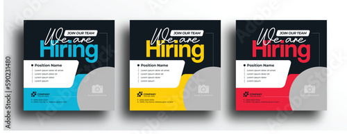 We are hiring job vacancy square banner social media post template