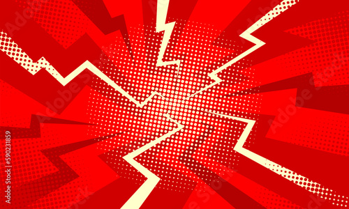 Comic cartoon red background design