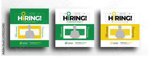 Clean and creative hiring job vacancy social media post banner template
