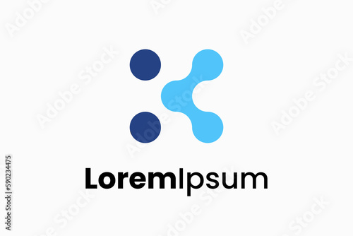 molecule with letter k logo design