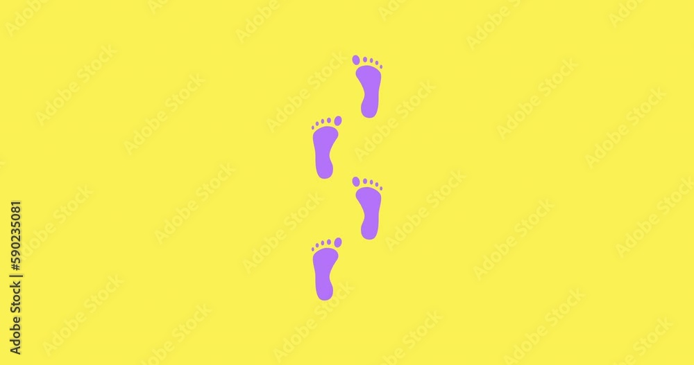 Feet loader loop animation. 4K resolution animation. Human foot print ...