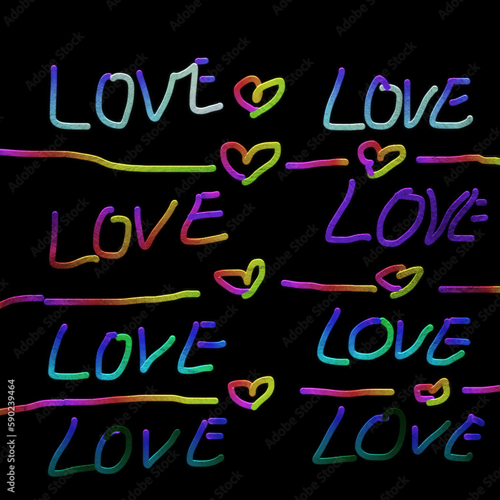 Multi-colored letters on a black background Multi-colored letters on a black background