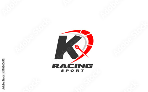 Free Download K Logo letter with RACING SPEED concept for template  - GFXLoad