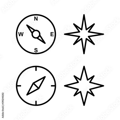 Compass icon vector illustration. arrow compass icon sign and symbol