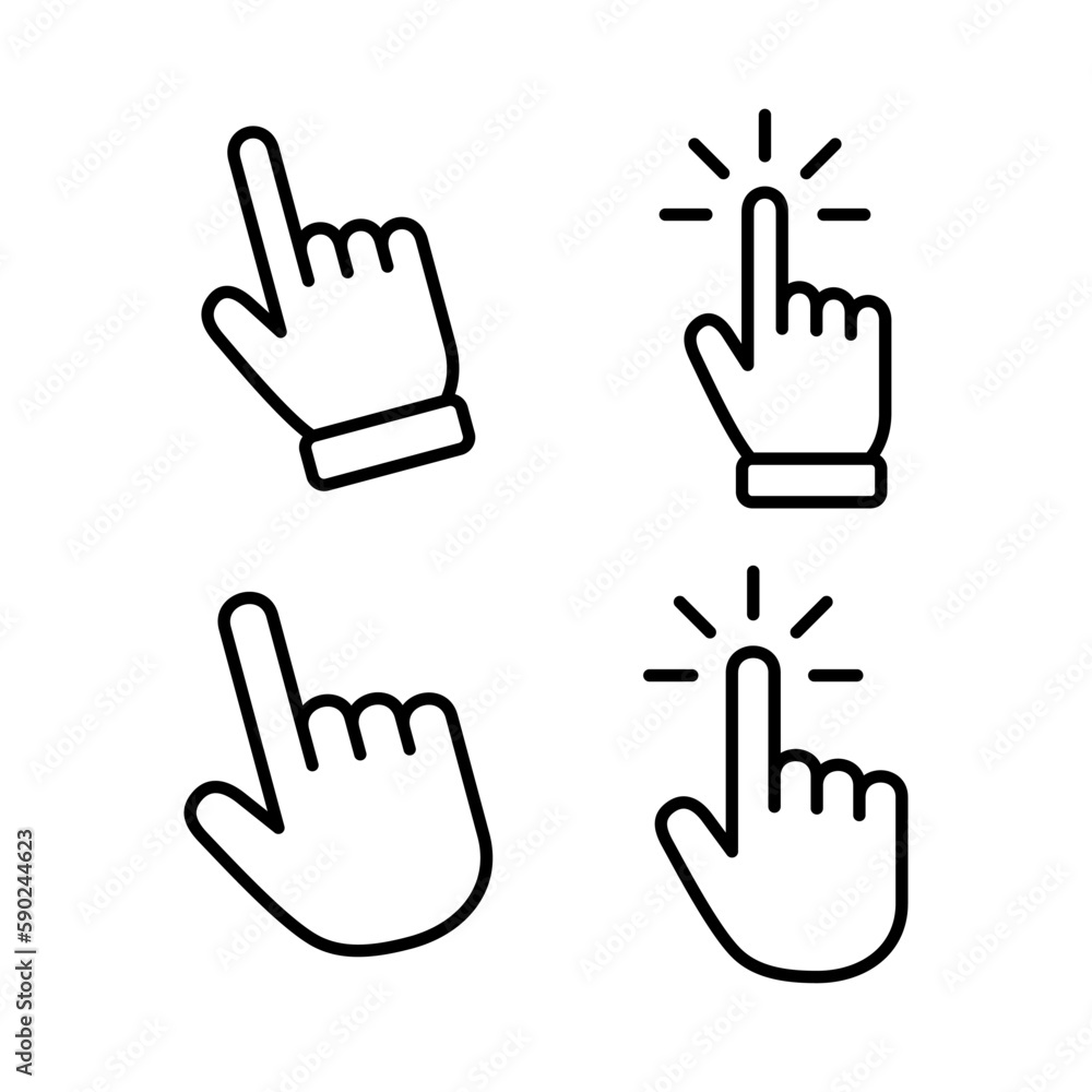 Hand cursor icon vector illustration. cursor sign and symbol. hand cursor icon clik Hand cursor icon vector illustration. cursor sign and symbol. hand cursor icon clik