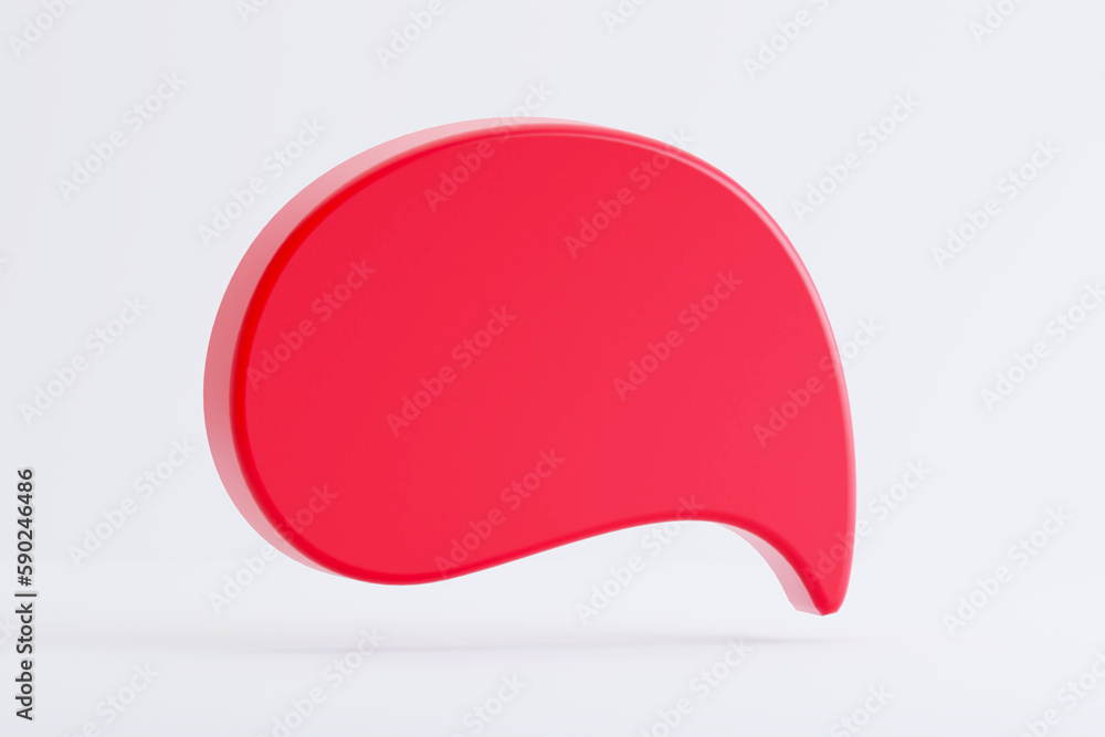 Red Speech bubbles on white background. 3D Chat bubble talk. Red Speech bubbles on white background. 3D Chat bubble talk.