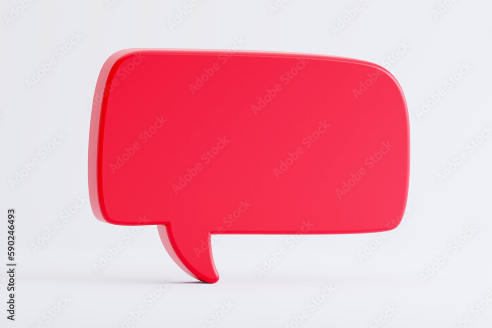 Red Speech bubbles on white background. 3D Chat bubble talk. Red Speech bubbles on white background. 3D Chat bubble talk.
