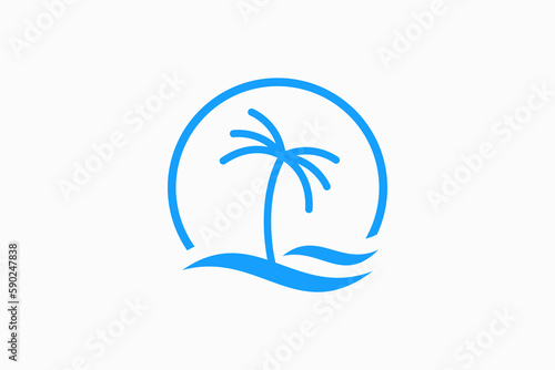 island modern logo vector sign