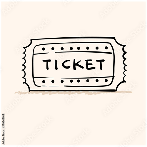 movie ticket doodle vector