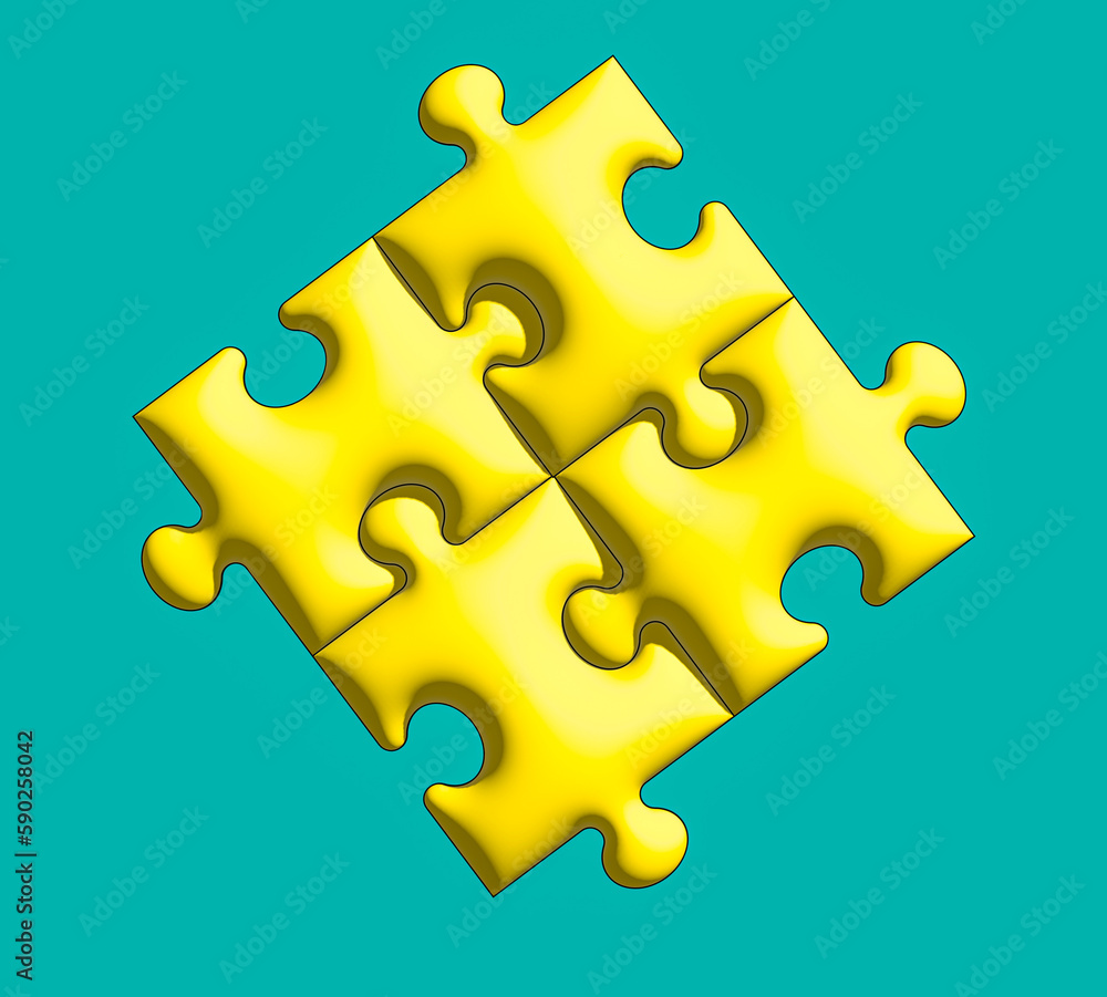 Obraz premium golden puzzle piece