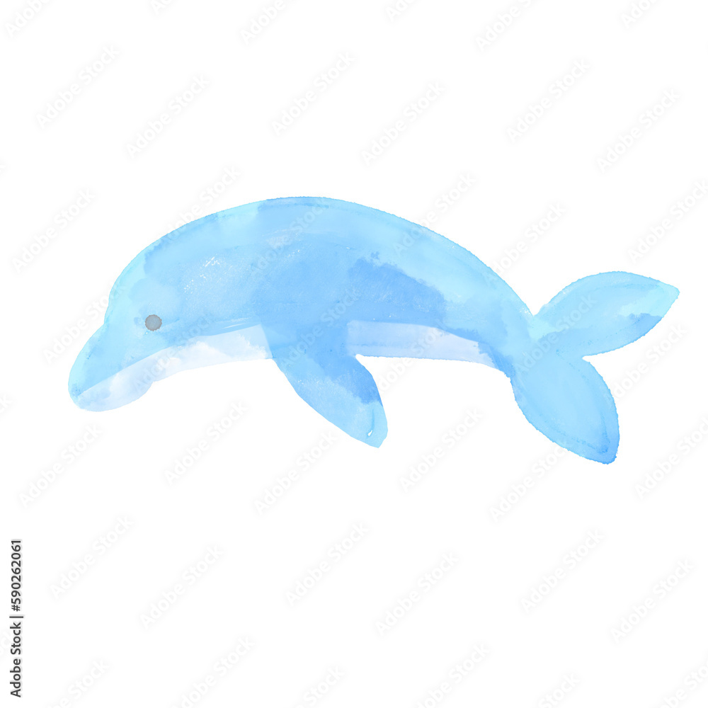 Obraz premium 優しい水彩タッチのイルカ