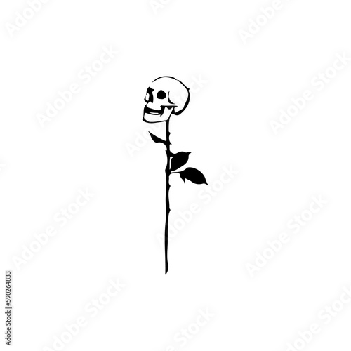 vector illustrator skull flower concept