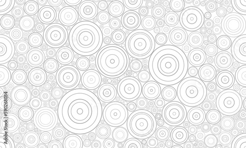 Grey circle in circle seamless pattern background. Vector Abstract.