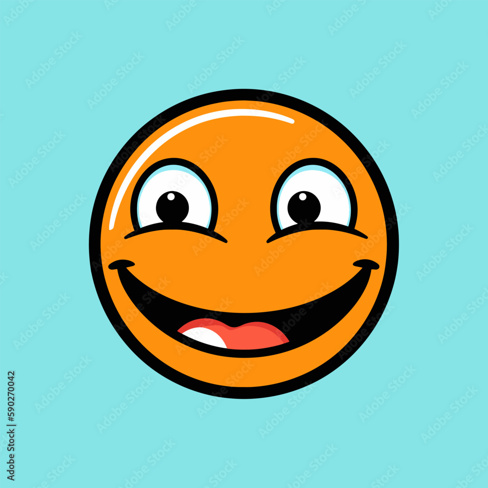 happy smiley face emoji vector illustration. Stock Vector | Adobe Stock