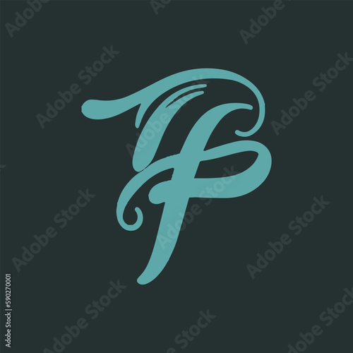 alphabet letter fvector illustration symbol. photo