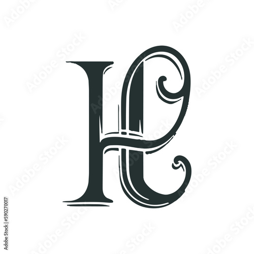 alphabet letter h vector illustration symbol. photo