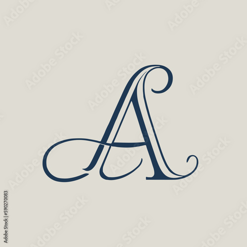 alphabet letter a vector illustration symbol. photo