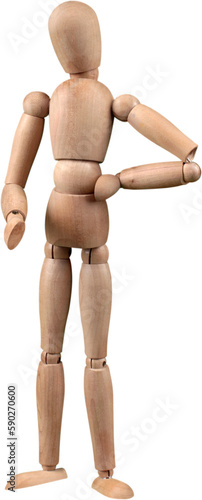 Wood Figure Mannequin on  White Background photo