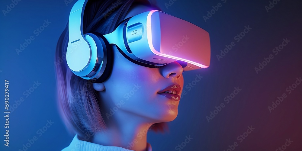 a woman wearing a pair of virtual glasses, a futuristic 3D render a woman wearing a pair of virtual glasses, a futuristic 3D render