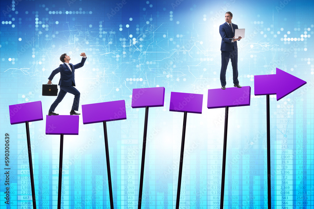 Concept of growth with businessman Concept of growth with businessman