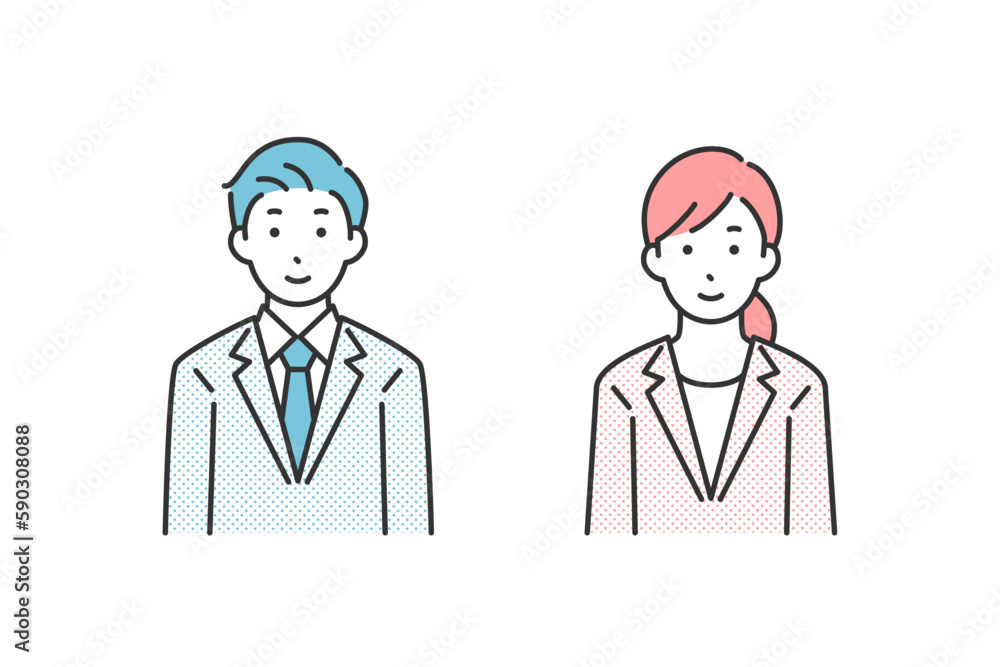 男性と女性のビジネスパーソン 男性と女性のビジネスパーソン