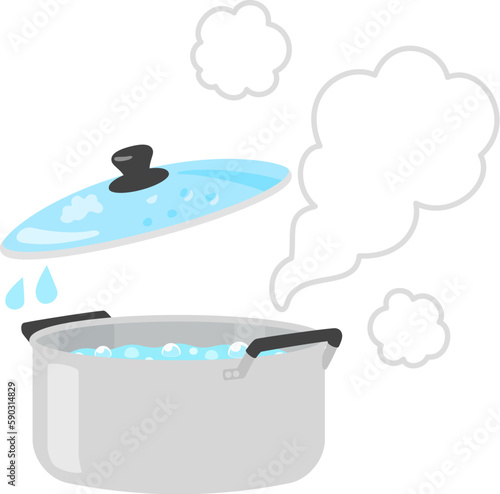 両手鍋にたっぷり沸かしたお湯