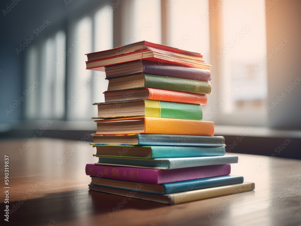 A stack of colorful books A stack of colorful books