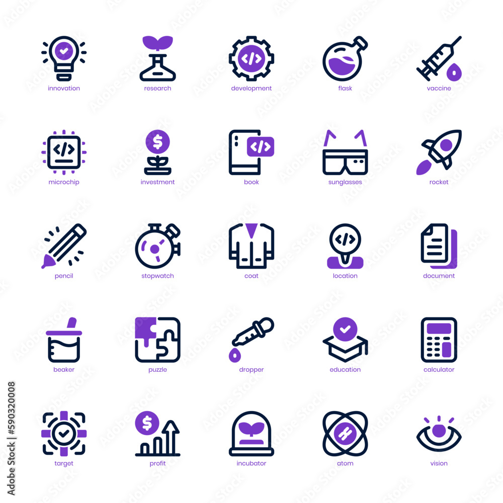 Research and Development Icon pack for your website design, logo, app, and user interface. Research and Development Icon mixed line and solid design. Vector graphics illustration and editable stroke. Research and Development Icon pack for your website design, logo, app, and user interface. Research and Development Icon mixed line and solid design. Vector graphics illustration and editable stroke.
