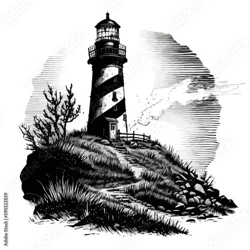 Lighthouse Sketch Illustrator File Editable Vector