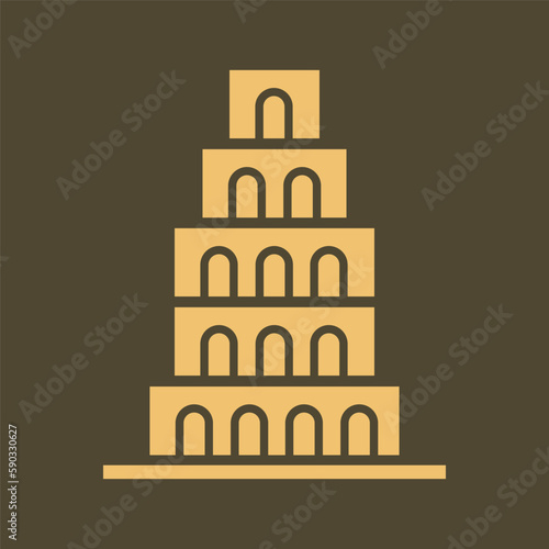 Schilderij op canvas Tower of Babel logo