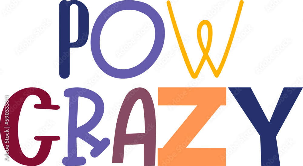 Pow Crazy Calligraphy Illustration for Magazine, Bookmark , Presentation , Decal Pow Crazy Calligraphy Illustration for Magazine, Bookmark , Presentation , Decal