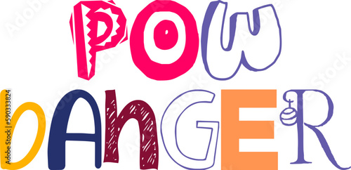 Pow Banger Calligraphy Illustration for Postcard , Bookmark , Banner, Mug Design