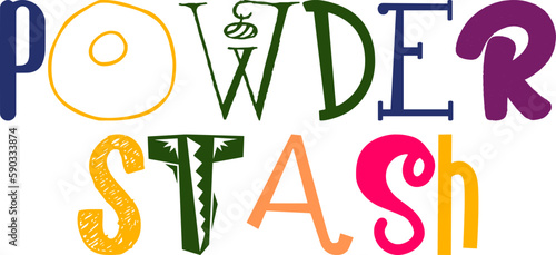 Powder Stash Typography Illustration for Logo, Flyer, Icon, Magazine