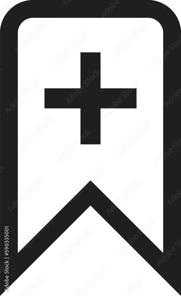 Fototapeta premium add bookmark icon vector isolated on white background