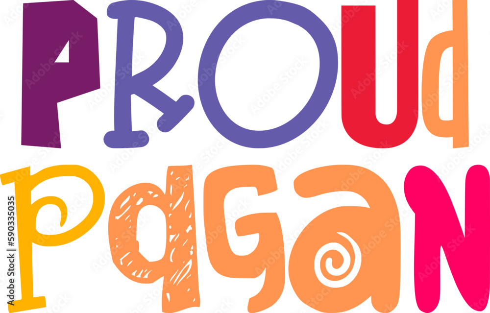 Proud Pagan Calligraphy Illustration for Banner, Decal, Magazine, Newsletter Proud Pagan Calligraphy Illustration for Banner, Decal, Magazine, Newsletter