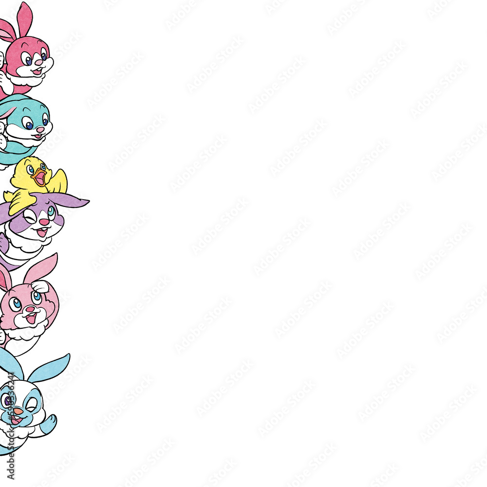 Obraz premium イースター、うさぎのフレーム素材