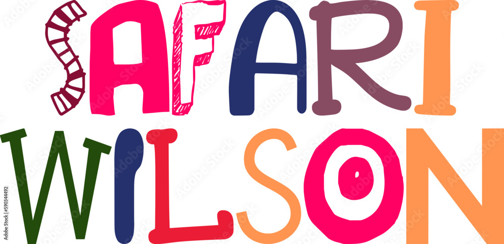 Safari Wilson Hand Lettering Illustration for Gift Card, Packaging ...