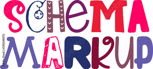 Schema Markup Typography Illustration for Magazine, Icon, Bookmark , Banner