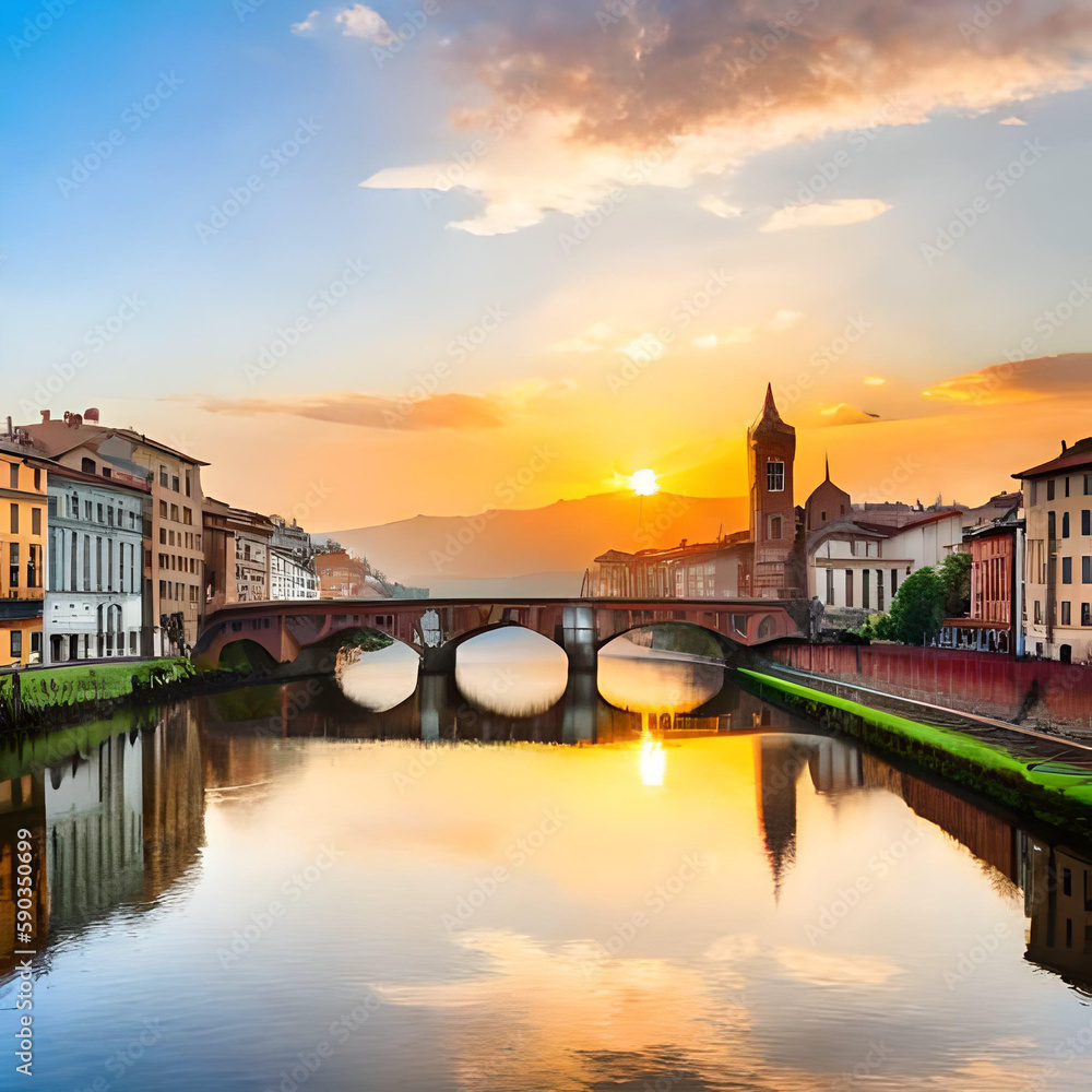 Obraz premium stary most miejski