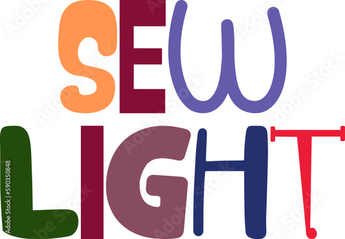 Sew Light Hand Lettering Illustration for Magazine, Presentation , Mug Design, Motion Graphics