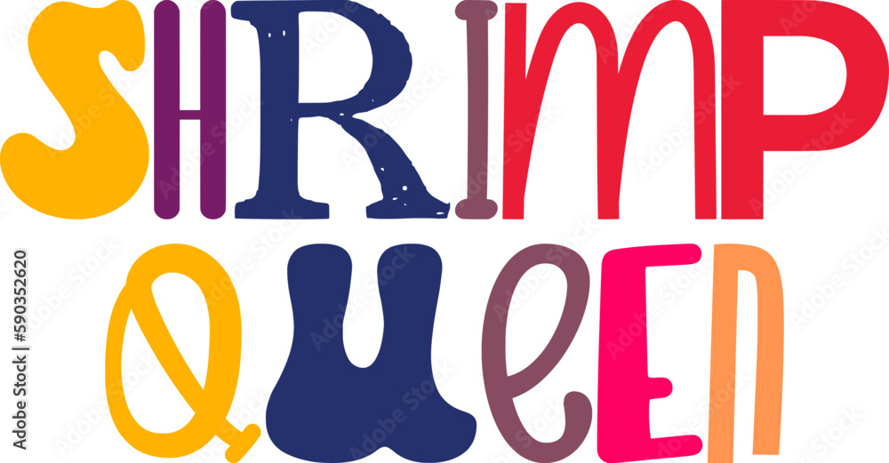 Shrimp Queen Calligraphy Illustration for Icon, Book Cover, Bookmark , Banner Shrimp Queen Calligraphy Illustration for Icon, Book Cover, Bookmark , Banner