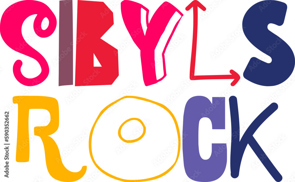 Obraz premium Sibyls Rock Calligraphy Illustration for Bookmark , Icon, Packaging, Decal