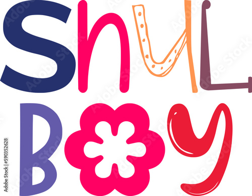 Shul Boy Typography Illustration for Brochure, Gift Card, Postcard , Bookmark 
