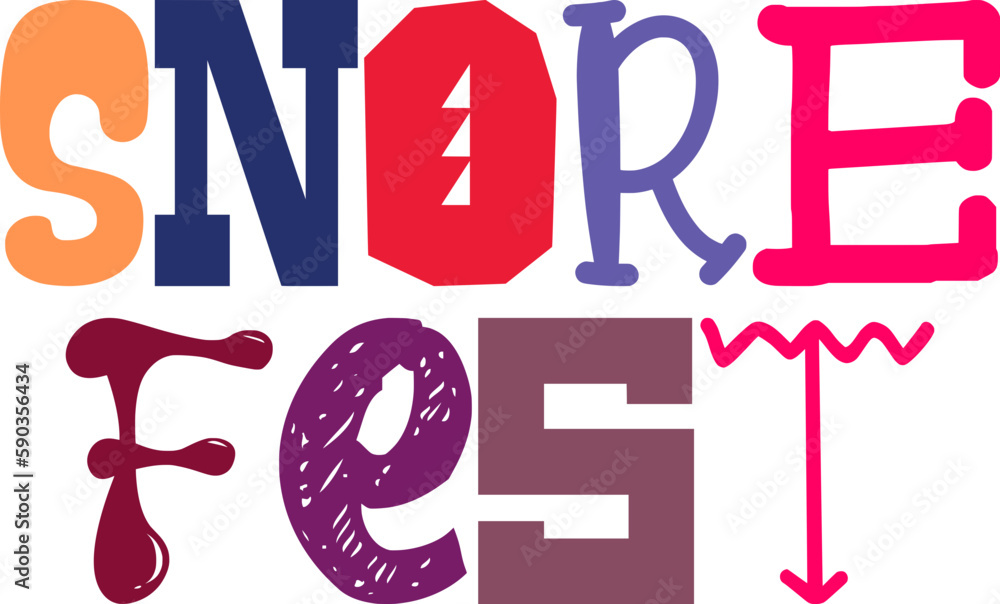 Snore Fest Hand Lettering Illustration for Packaging, Infographic, Icon, Presentation Snore Fest Hand Lettering Illustration for Packaging, Infographic, Icon, Presentation