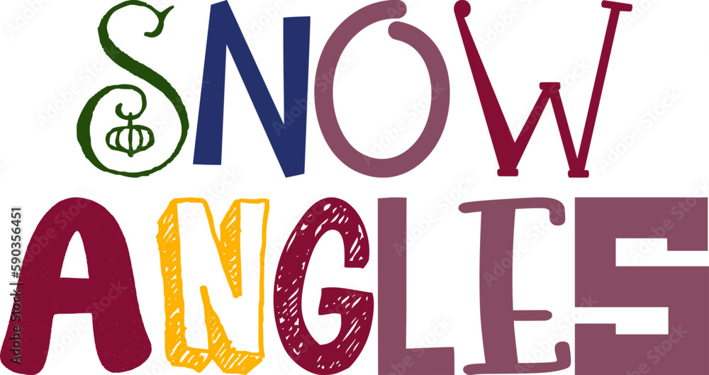 Snow Angles Typography Illustration for Infographic, Label, T-Shirt Design, Magazine Snow Angles Typography Illustration for Infographic, Label, T-Shirt Design, Magazine