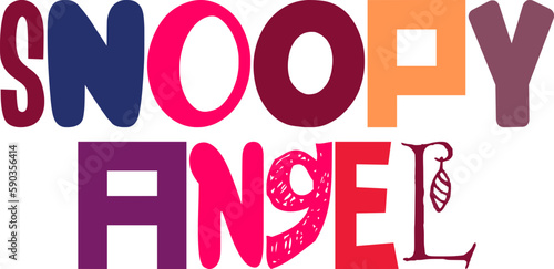 Snoopy Angel Typography Illustration for Brochure, Stationery, Packaging, Presentation 