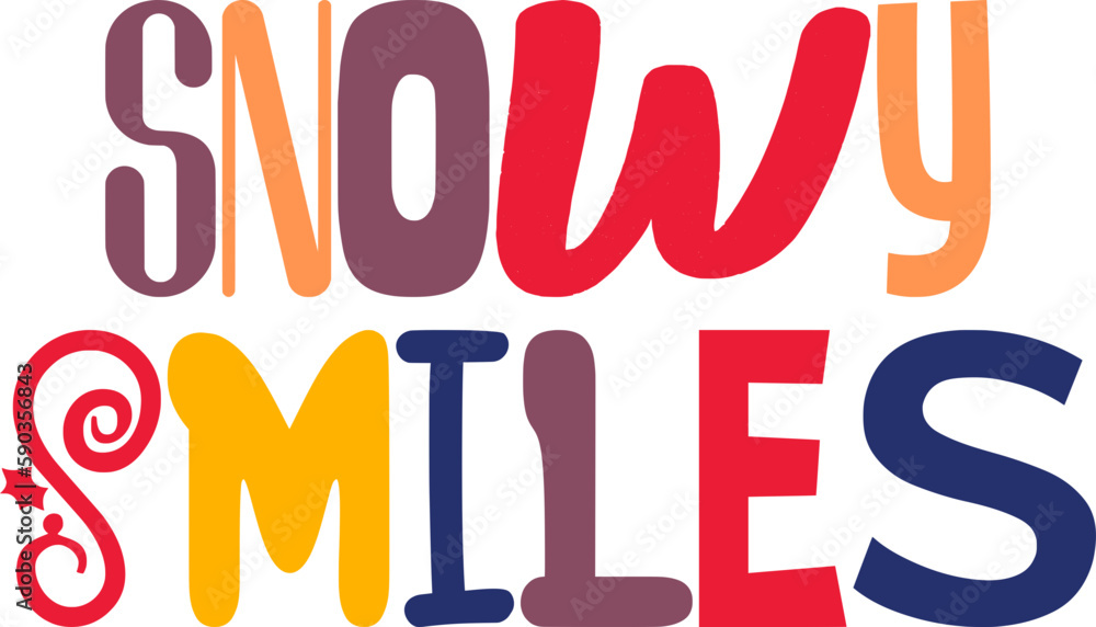 Snowy Smiles Typography Illustration for Packaging, T-Shirt Design, Flyer, Icon Snowy Smiles Typography Illustration for Packaging, T-Shirt Design, Flyer, Icon