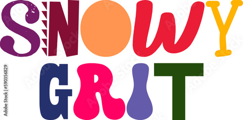 Snowy Grit Hand Lettering Illustration for Magazine, Mug Design, Banner, Decal